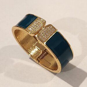 Charming Charlie - Teal Cuff Bracelet with CZ Accent